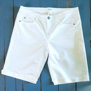 Mudd White Denim Bermuda Length Shorts